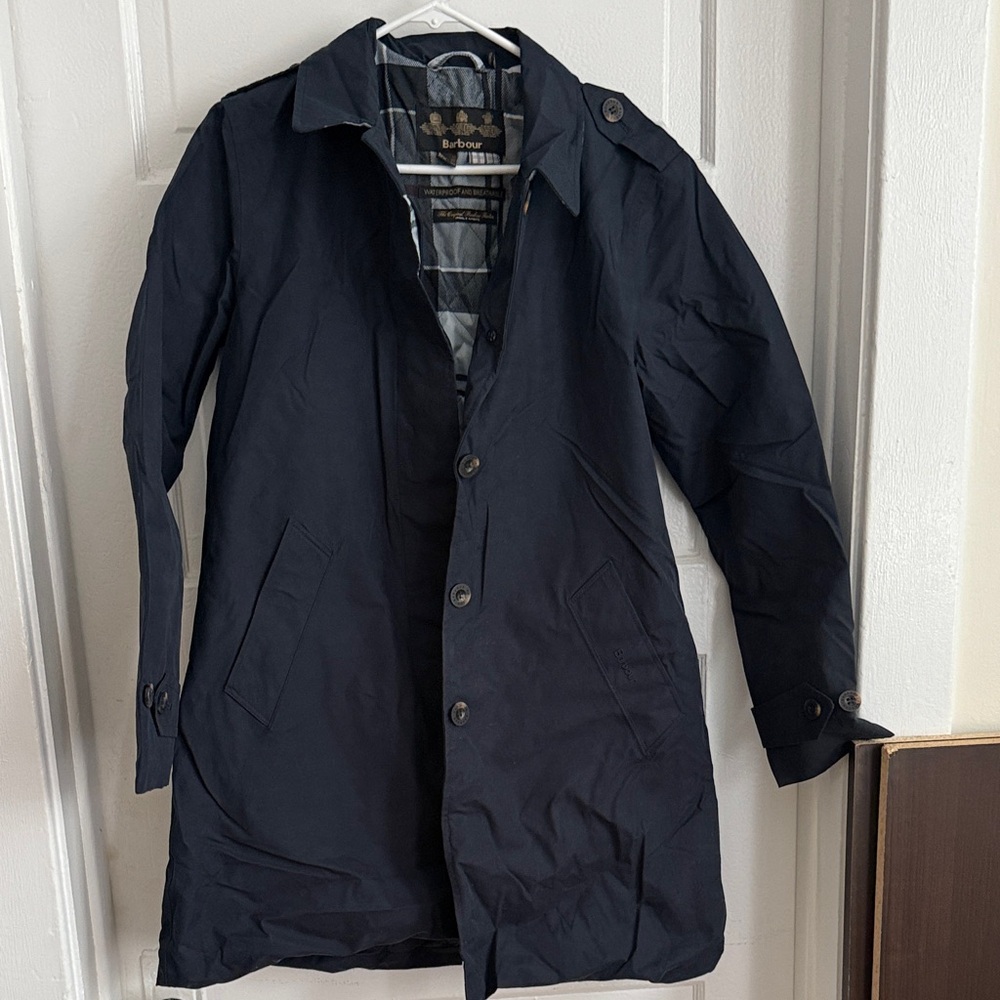 Barbour Navy Blue Peggy Trench Coat